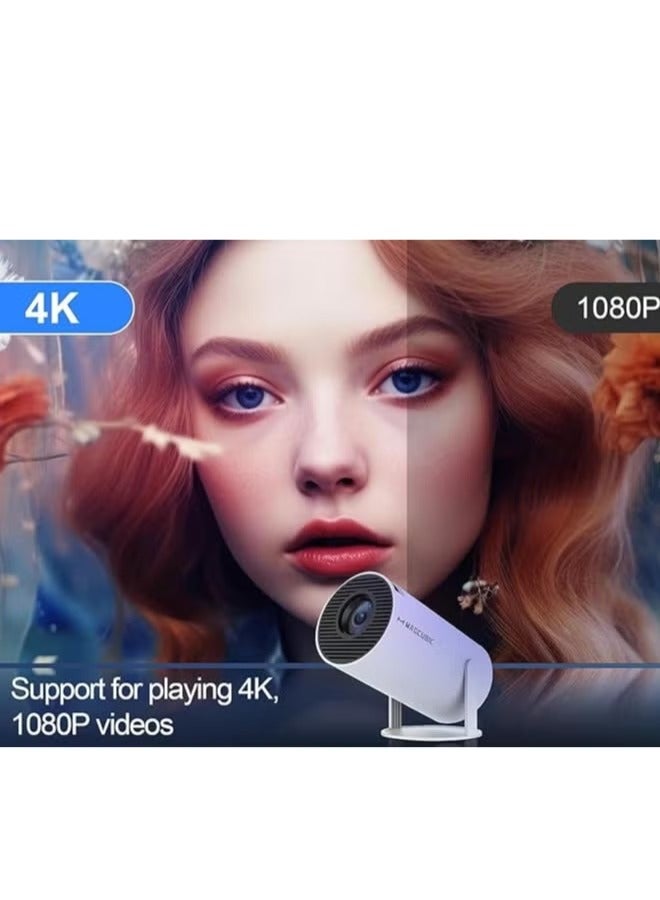 Mini Projector HY300 Auto Keystone Correction Portable Projector 4K/ 200 ANSI Smart Projector with 2.4/5G WiFi BT 5.0 130 Inch Screen 180 Degree Flip Round Design Home Video Projector  - Image 4