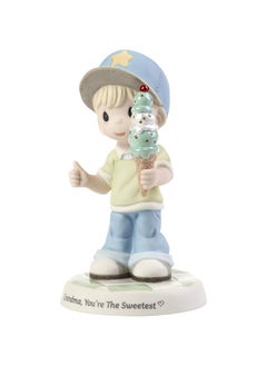 Precious Moments 193017 Grandma You'Re The Sweetest Boy With Ice Cream Cone Bisque Porcelain Figurine, One Size, Multicolor  - Image 3