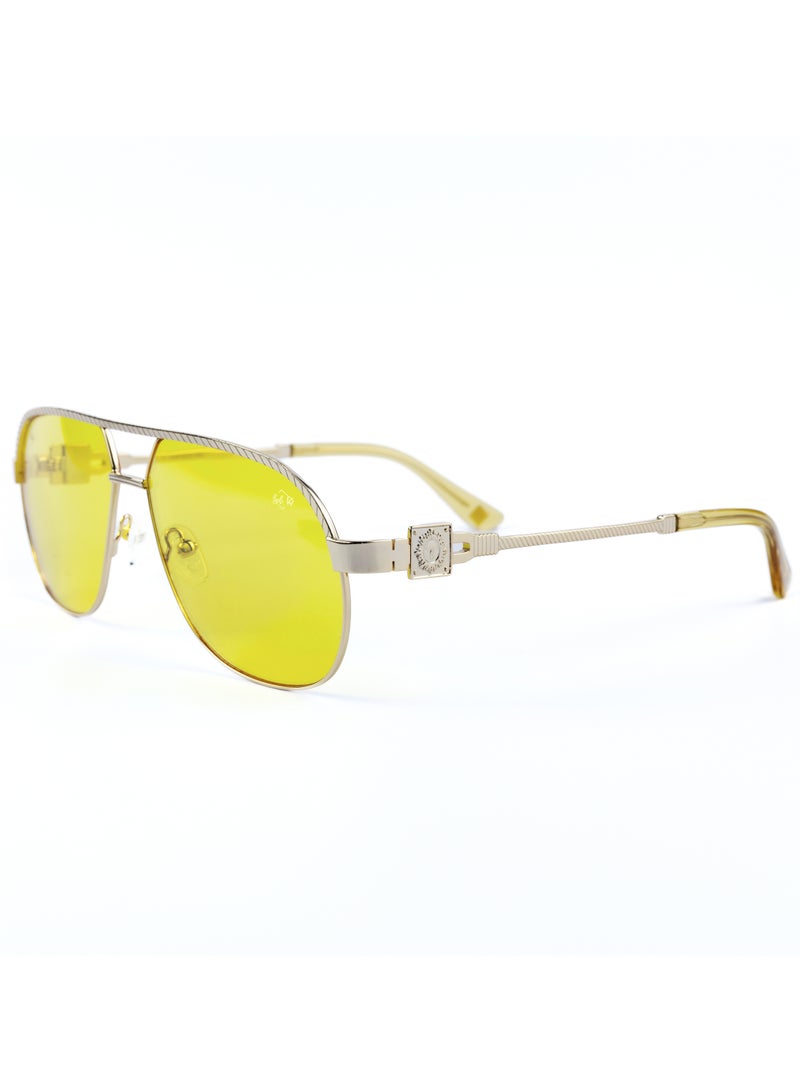 SOL.K Glumo-K Yellow Lense Sunglasses - Vibrant Yellow Lenses with 400 UV Protection - Sophisticated Gold Stainless Steel Frame, 1-Year Warranty - Image 2