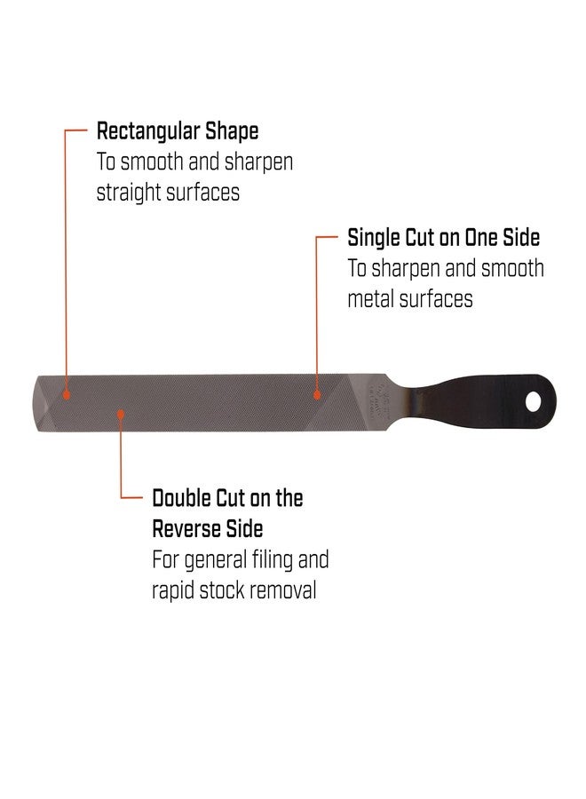 Nicholson 8" Rectangular Double/Single Cut Handy File - Boxed - 06602NN, Multi, One Size - Image 2