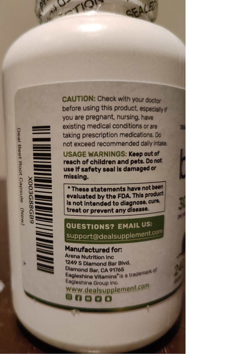DEAL SUPPLEMENT Beet Root Capsules 30000mg Per Serving, 240 CAPS 80 Servings - Image 3