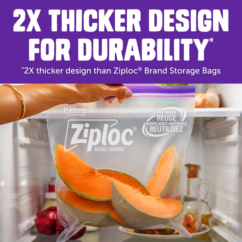 Ziploc Heavy Duty Gallon Storage Bags, Reusable Large Bag for Food, Tools, Craft, and Clothing Storage, 10 Count - Image 2