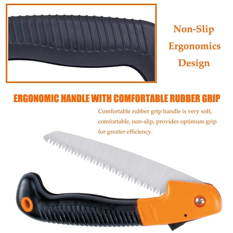 Veltrix Pruning Gardening Saw | Sharp Blade Hand Saw for Tree, Branch & Wood Cutting | Lightweight, Durable Tool for Camping & Outdoor Use (Folding Pruning Saw 8 inch) - Image 3