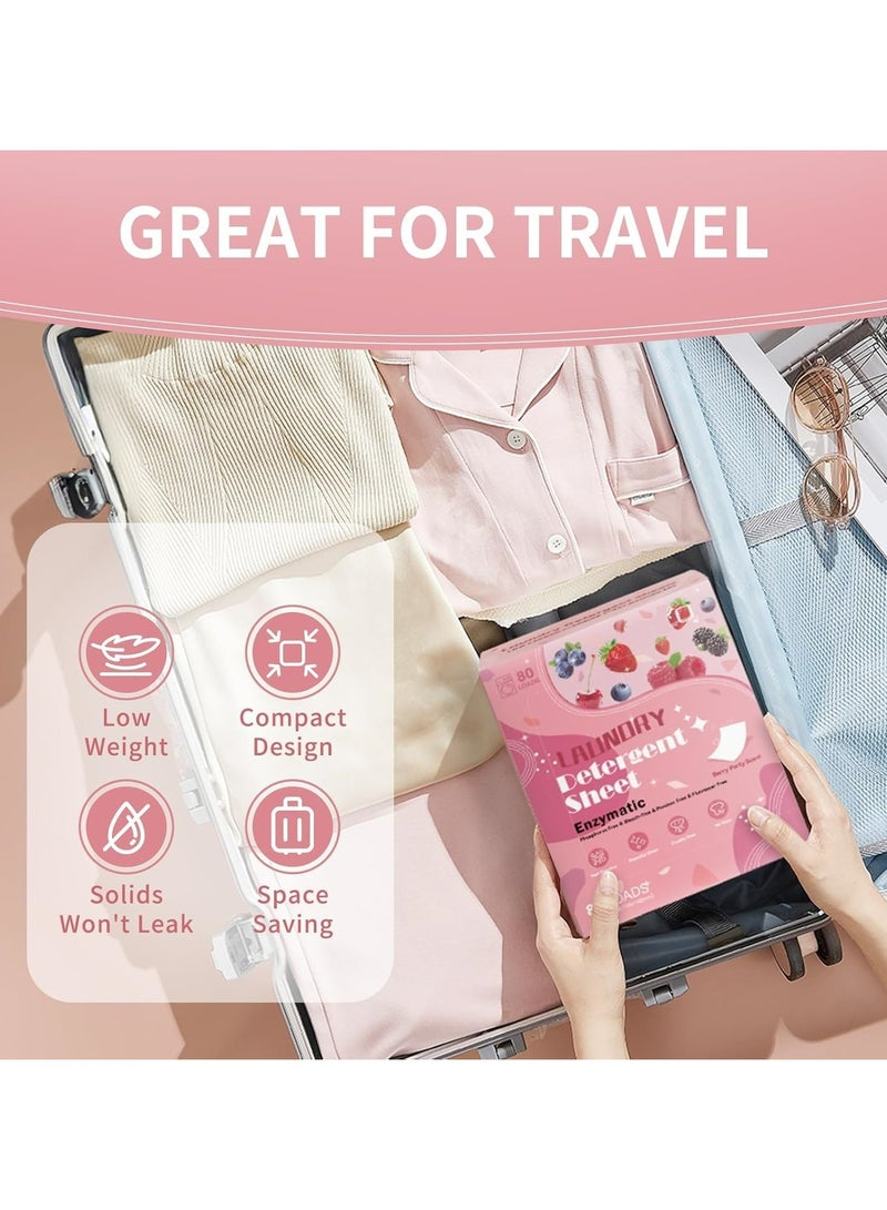 CMGTYYD. أقراص غسيل برائحة الشمبانيا، حتى 80 غسلة (40 ورقة) أقراص صابون غسيل صديقة للبيئة - أقراص غسيل خالية من السوائل، صديقة للسفر، خالية من البلاستيك ولا تسبب الحساسية، قابلة للتحلل - Image 5