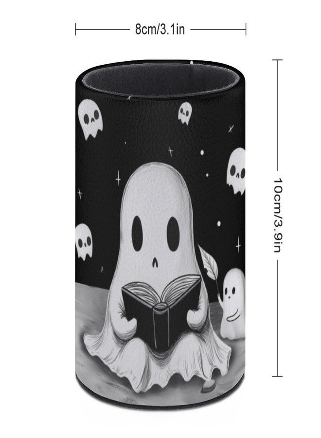 XUWU Cute Ghosts Pen Holder Pencil Organizer Cute Pencil Cup Desk Decor Makeup Brush Holder PU Multifunctional Office Suppliesfor Home Classroom School - Image 2