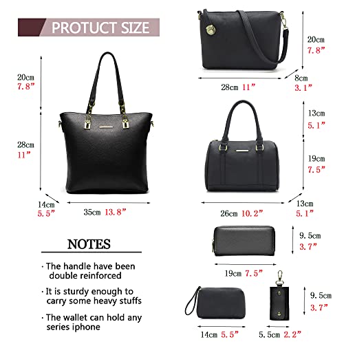 2E-youth Designer Purses and Handbags for Women Satchel Shoulder Bag Tote Top Handle Bag (4a-black) - Image 3