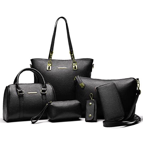 2E-youth Designer Purses and Handbags for Women Satchel Shoulder Bag Tote Top Handle Bag (4a-black) - Image 1