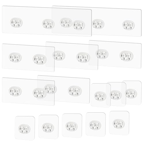 EILKBLA 15 Pack Shower Caddy Adhesive Replacement Strong No Drilling Shower Shelf Adhesive Hooks for Bathroom Storage Shelves Kitchen Racks 3 Sizes Included
