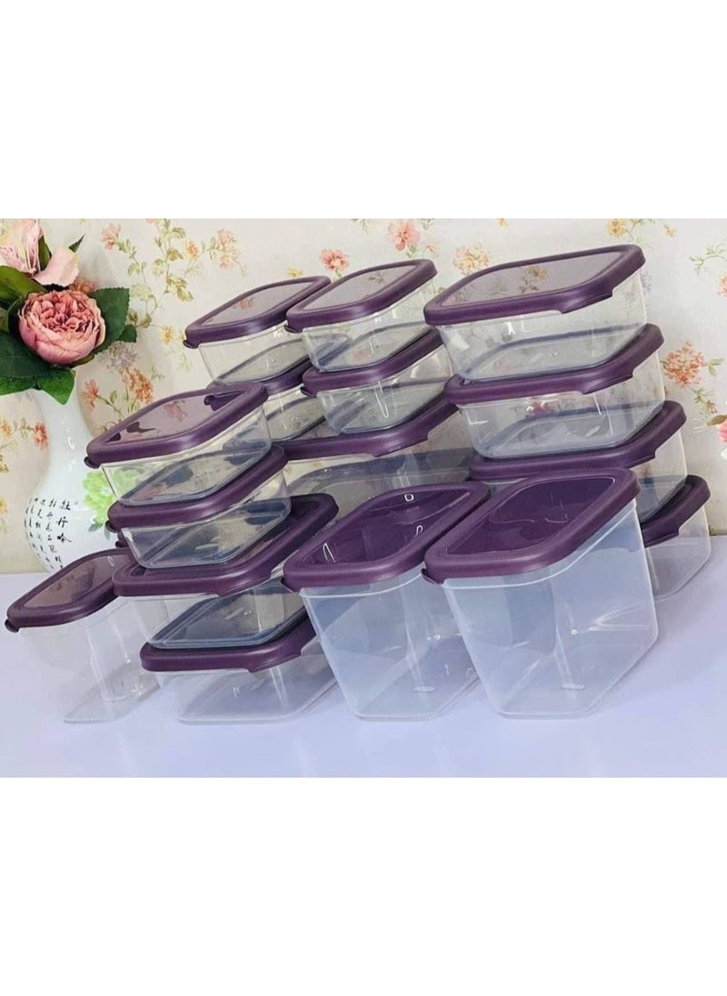 AKSA - AKSA Set Of Healthy Plastic Refrigerator Containers - 18 Pieces - Image 1