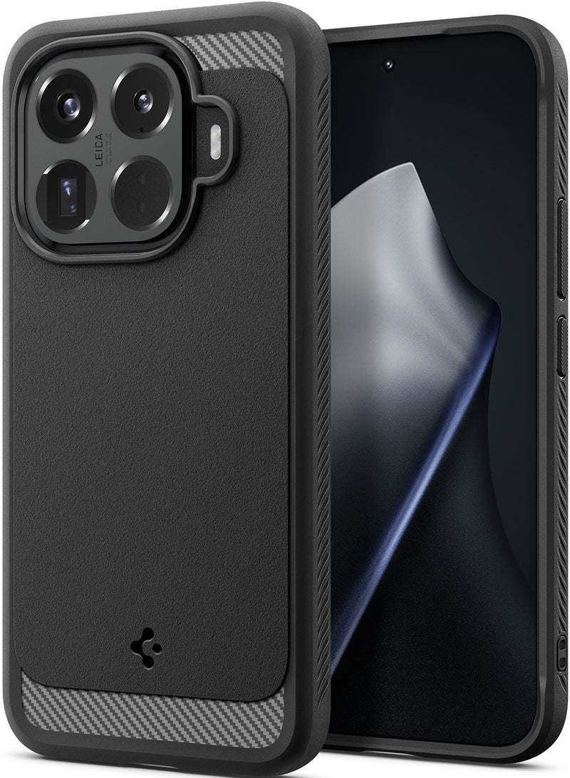 Spigen Rugged Armor for Xiaomi 15T Pro Case Cover with Carbon Fiber accents - Matte Black - Image 1