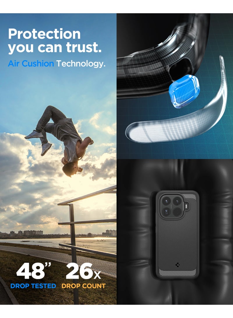 Spigen Rugged Armor for Xiaomi 15T Pro Case Cover with Carbon Fiber accents - Matte Black - Image 3