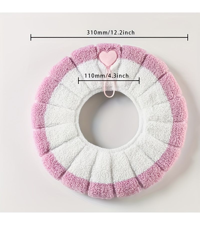 5pcs Luxury Soft Touch Toilet Seat Cover Set in Gray Beige Blue Pink Green Ultra Comfortable Machine Washable Removable Home Toilet Rim Gasket Knitted Mat Easy to Clean Durable - Image 3