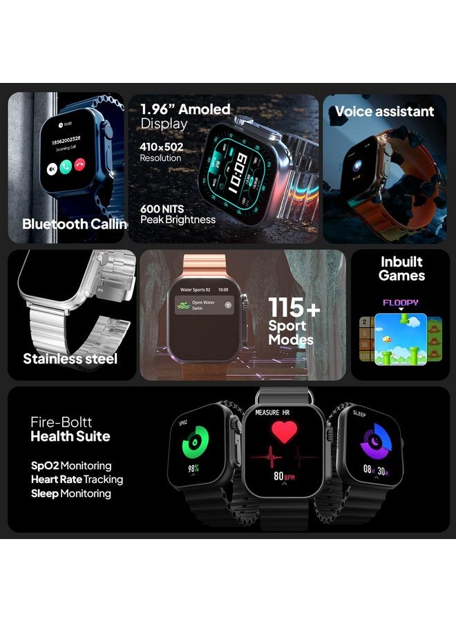 Fire-Boltt Fire-Boltt Gladiator + 1.96” AMOLED Display Luxury Smartwatch, Rotating Crown, 115+ Sports Modes & Bluetooth Calling, AI Voice Assistant, Gaming - Image 3