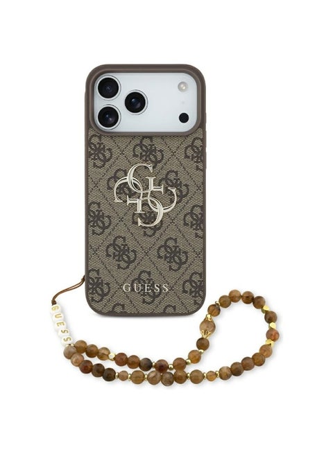 جراب Guess 4G Strap 4G Classic Logo لهاتف iPhone 17 Pro Max بني