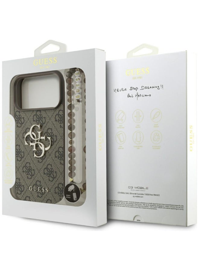 GUESS Guess 4G Strap 4G Classic Logo Case for iPhone 17 Pro Max Brown - Image 2