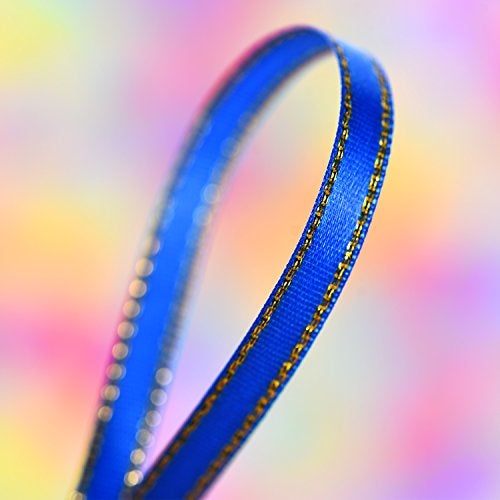 Shappy 8 Rolls 1/4 Inch by 25 Yard Satin Ribbon Double Face Fabric Ribbon with Golden Edges, 8 Colors - Image 5