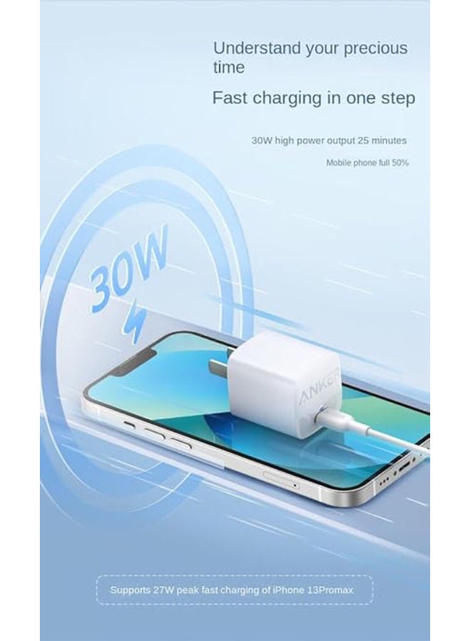 شاحن حائط Anker 313 USB-C بقوة 30 واط لأجهزة MacBook Air/iPhone/Galaxy/iPad Pro وPixel والمزيد - Image 3