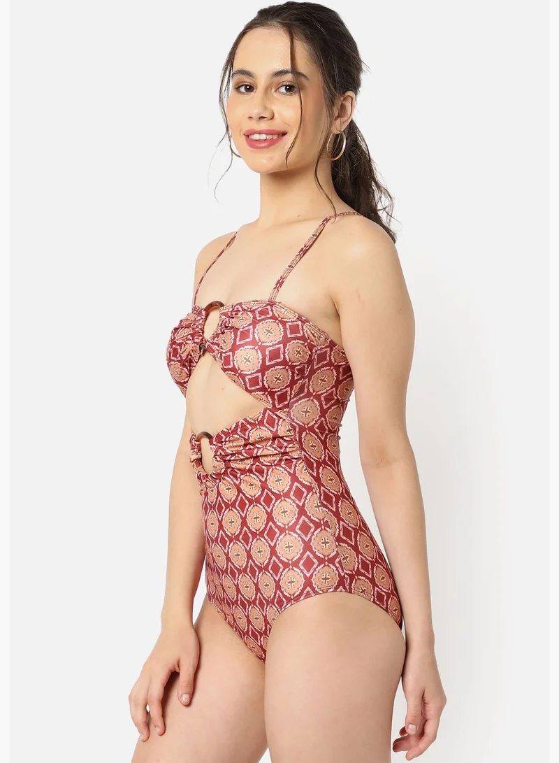 Haute Sauce Strappy Cut Out One Piece Swimsuit