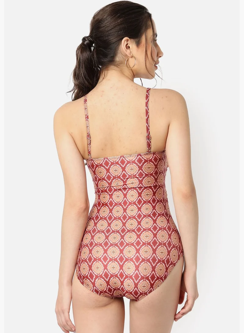 Haute Sauce Strappy Cut Out One Piece Swimsuit