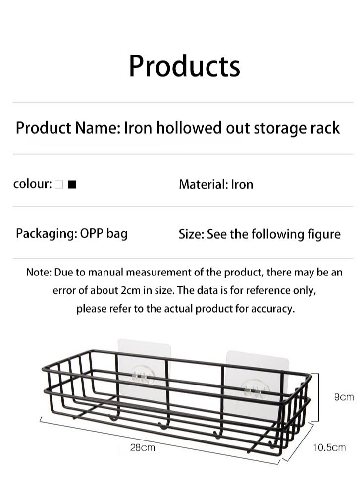 Manhua Wall-mounted adhesive storage shelves for the kitchen and bathroom，black/white - Image 4