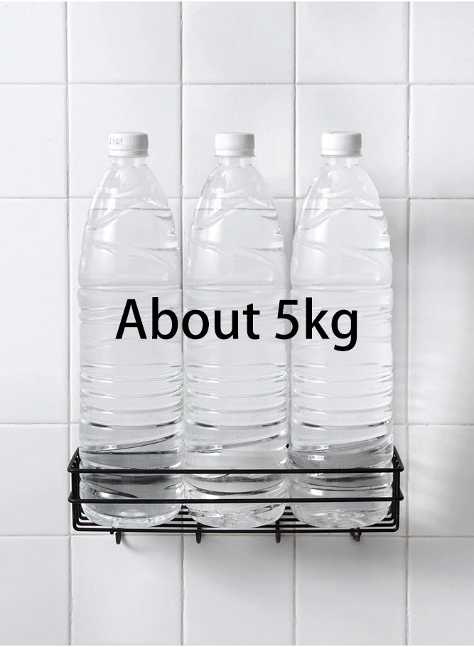 Manhua Wall-mounted adhesive storage shelves for the kitchen and bathroom，black/white - Image 5