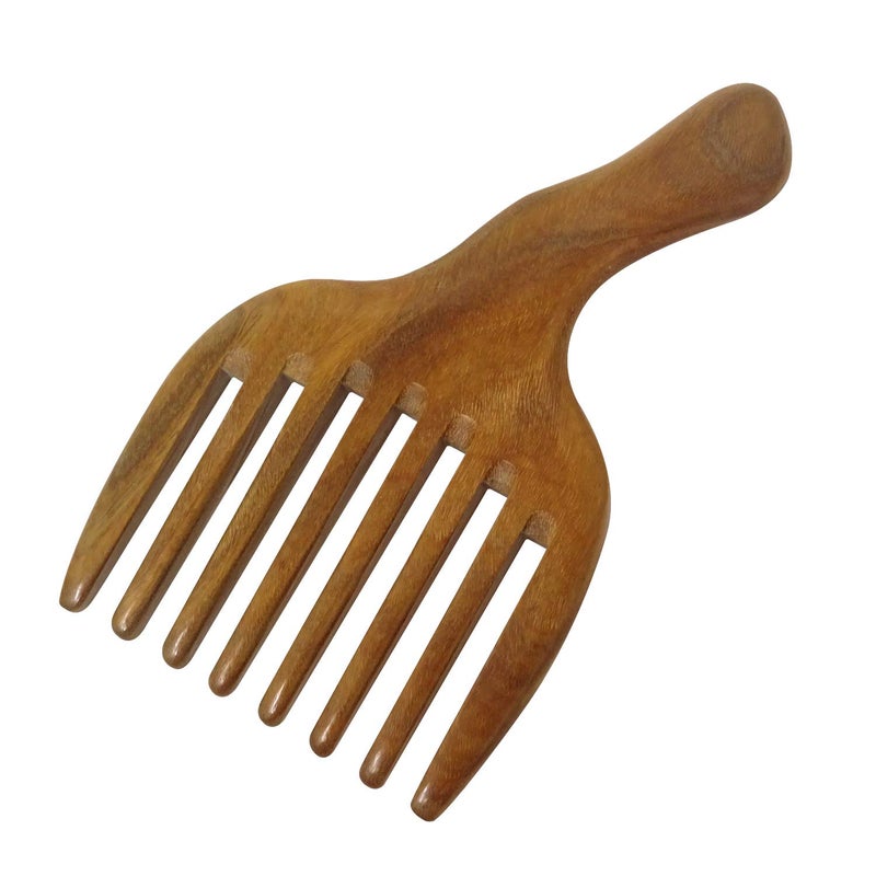 Honbay Wide Tooth Green Sandalwood Hair Comb Massage Comb Made of One Whole Piece of Natural Green Sandal Wood