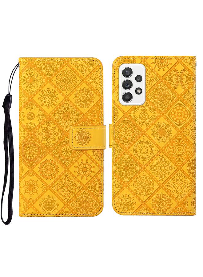 اس-توب جراب لهاتف Samsung Galaxy A73 5G، جراب هاتف جلدي منقوش بنمط عرقي - Image 1