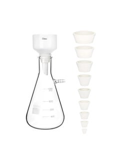 1000ML Buchner Funnel Kit Filter Flask Set, 1L Vacuum Flask 80mm Funnel, Borosilicate Glass Heavy Wall Filtering Flask