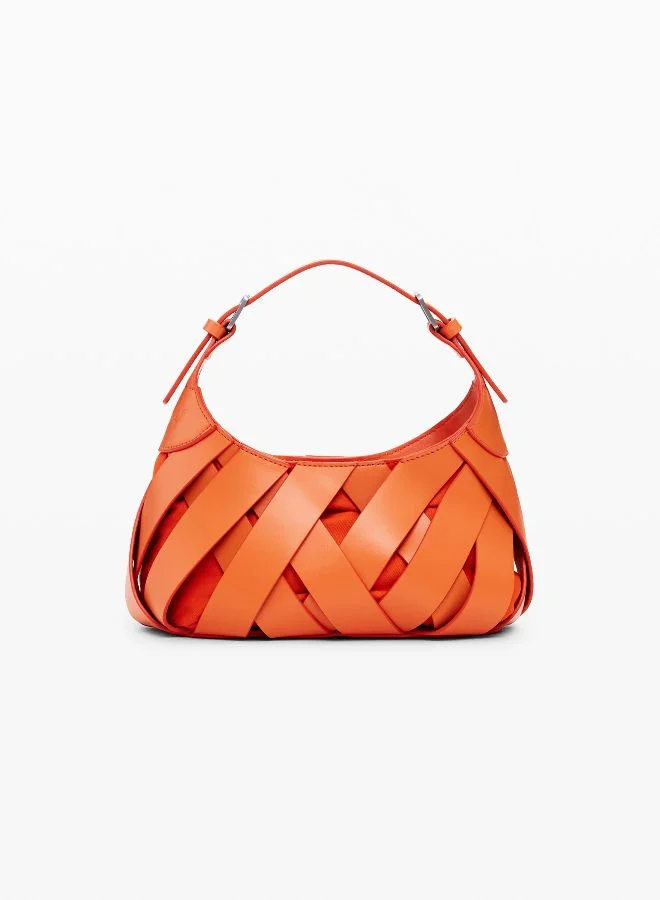 DESIGUAL Medium Braided Faux Leather Bag