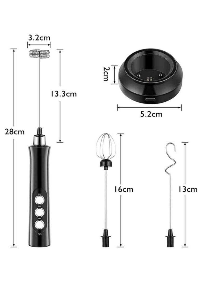 3 In 1 Electric Milk Frother Mini Foam Maker Handheld Foamer High Speeds Drink Mixer Coffee Foamer Food Blender for Cappuccino Latte Hot Chocolate Whisking Mixing - Image 2