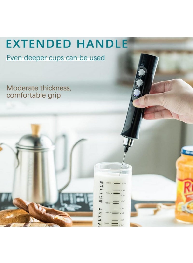 3 In 1 Electric Milk Frother Mini Foam Maker Handheld Foamer High Speeds Drink Mixer Coffee Foamer Food Blender for Cappuccino Latte Hot Chocolate Whisking Mixing - Image 4