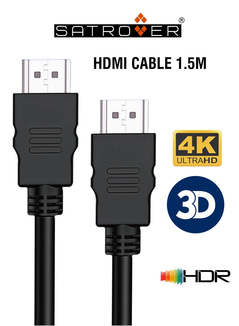 Satrover HDMI Cable 1.5M,4k, High Speed HDMI 2.0 Cable 18Gbps, High Speed HDMI 2.0 Connectors, High Density PE Shielded Coating, UHD HDR Video Compatible with ARC HDTV 60Hz  - Image 1