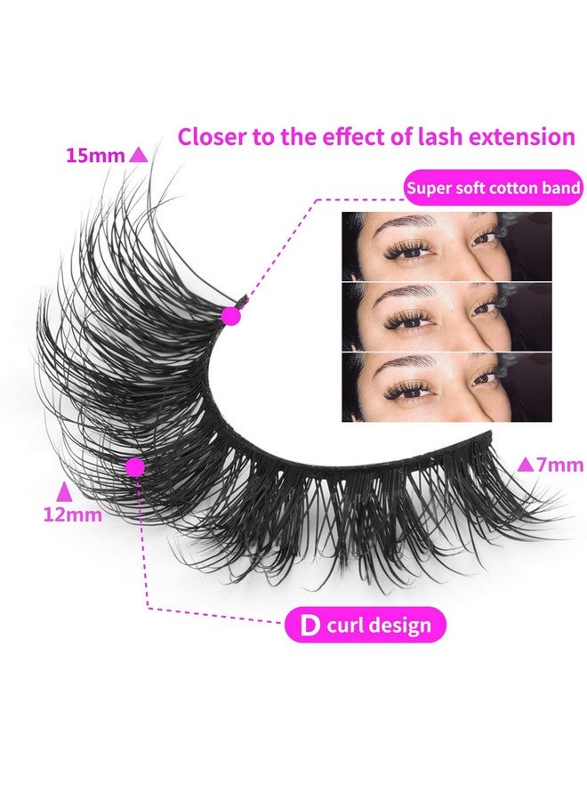 Geeneiya Mink Lashes Wispy False Eyelashes Cat Eye Lashes Natural Look Fluffy 3D Strip Fake Eyelashes Pack By Geeneiya Long Lasting Ultra Light Cc Curl Lash Extension Effect - Image 5