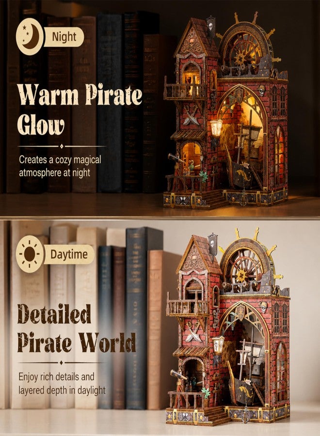 ISSEVE Pirate Castle Book Nook Kit, Dollhouse Booknook Kits Bookshelf Decor - Image 3