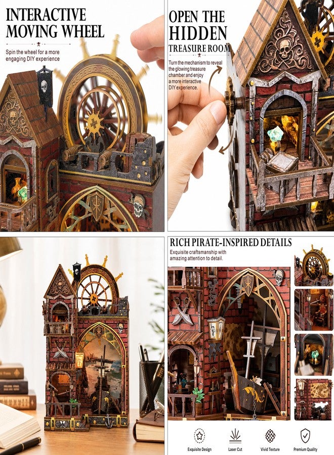 ISSEVE Pirate Castle Book Nook Kit, Dollhouse Booknook Kits Bookshelf Decor - Image 4