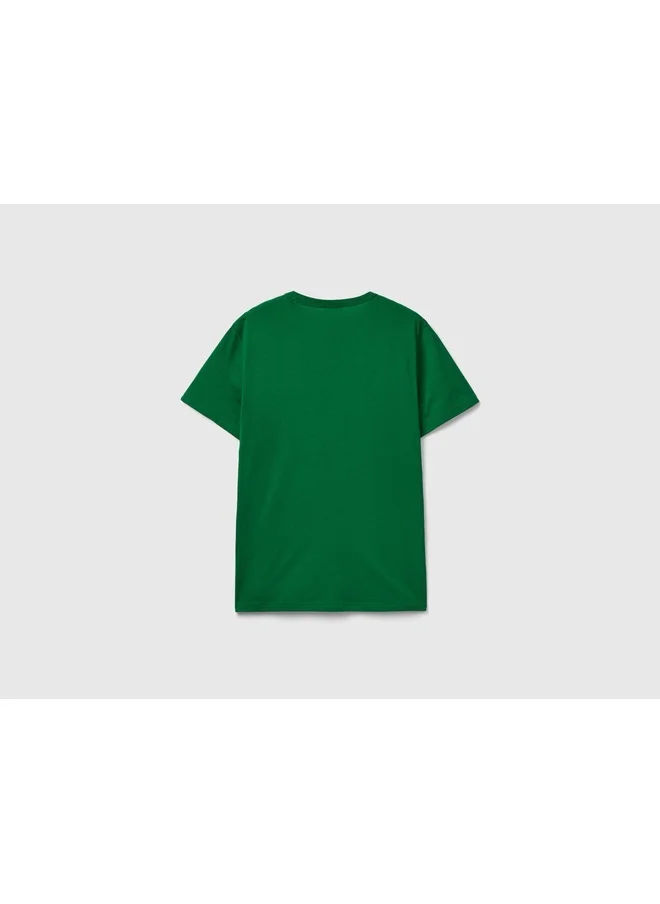 يونايتد كولورز أوف بينتيون T-Shirt In Organic Cotton With Logo Print