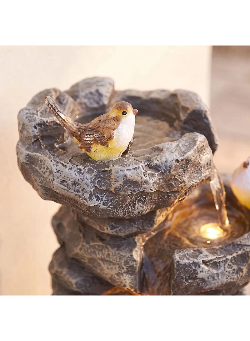 DANUBE HOME Bird Valley Fountain 39x29x100cm, Multi Colour, Polyresin, Garden Fountain For Garden, For Garden, Poolside, Patio And Family Outdoor Use - Image 5
