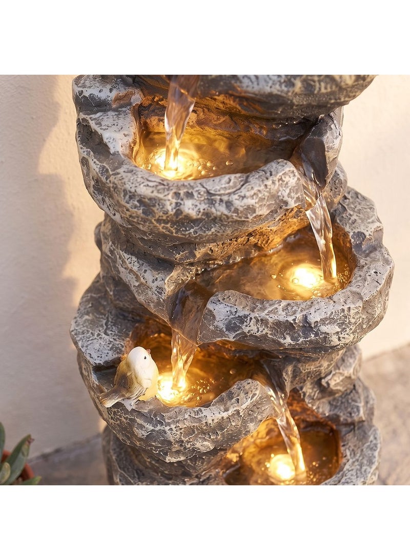 DANUBE HOME Bird Valley Fountain 39x29x100cm, Multi Colour, Polyresin, Garden Fountain For Garden, For Garden, Poolside, Patio And Family Outdoor Use - Image 4