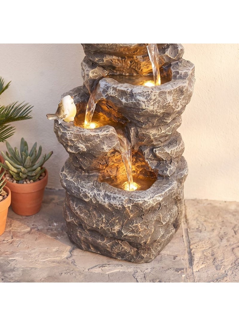 DANUBE HOME Bird Valley Fountain 39x29x100cm, Multi Colour, Polyresin, Garden Fountain For Garden, For Garden, Poolside, Patio And Family Outdoor Use - Image 3