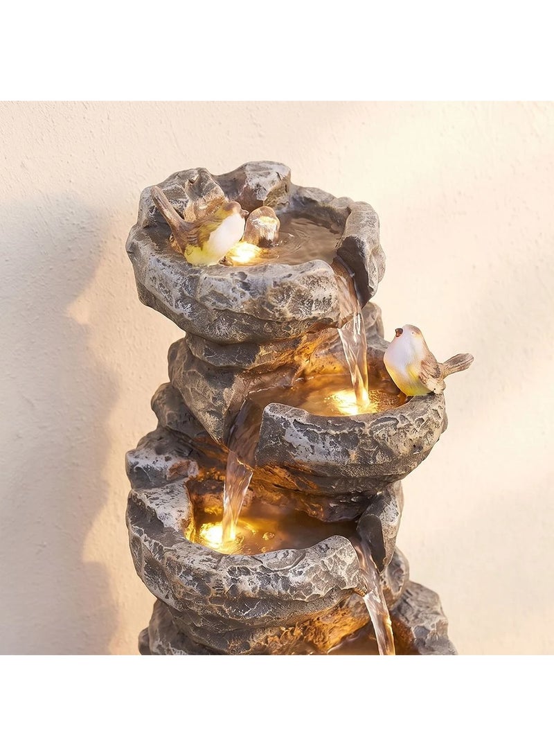 DANUBE HOME Bird Valley Fountain 39x29x100cm, Multi Colour, Polyresin, Garden Fountain For Garden, For Garden, Poolside, Patio And Family Outdoor Use - Image 2
