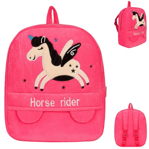 blue tree Cute Kids Backpack Toddler Bag Plush Animal Cartoon Mini Travel Bag for Baby Girl Boy 1-6 Years (Horse Rider) (Rani) - Image 1