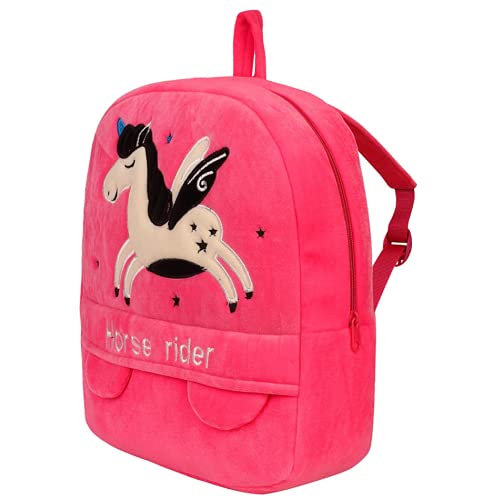 blue tree Cute Kids Backpack Toddler Bag Plush Animal Cartoon Mini Travel Bag for Baby Girl Boy 1-6 Years (Horse Rider) (Rani) - Image 3
