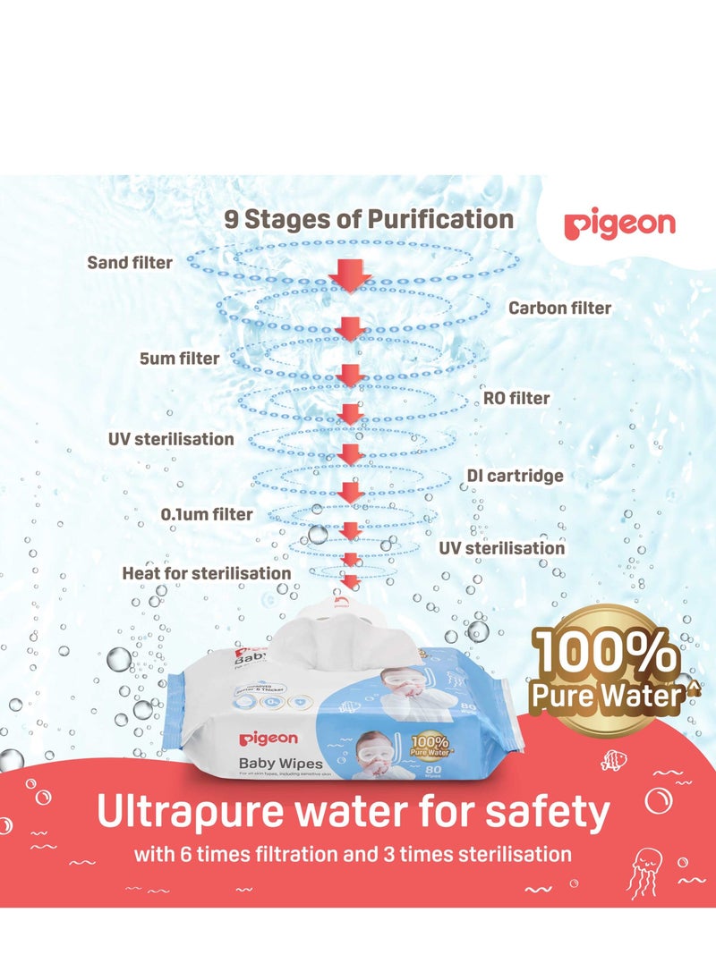 pigeon - Baby Wipes Pigeon 100 %  Pure Water Promo Pack 1 + 1 Free - Image 1