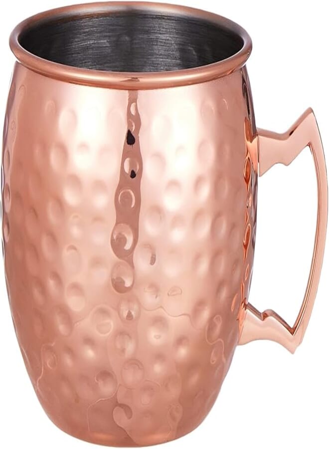 BB Embossed Copper Stainless Steel Mug, 400 ml Capacity, Copper