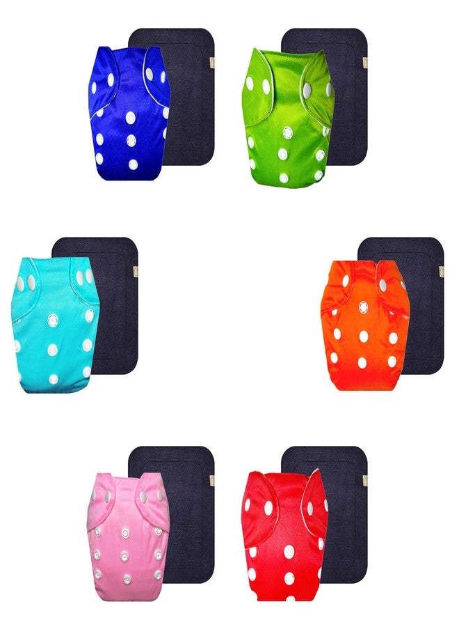 حفاضات قماشية دمبلدو لايت مع حشوة سوداء (عبوة من 6 قطع) | ملائمة محكمة | وسادة ماصة من 6 طبقات | سهلة التنظيف | تغيير حفاضات بدون قلق | من 3 أشهر إلى سنتين | للجنسين - Image 1