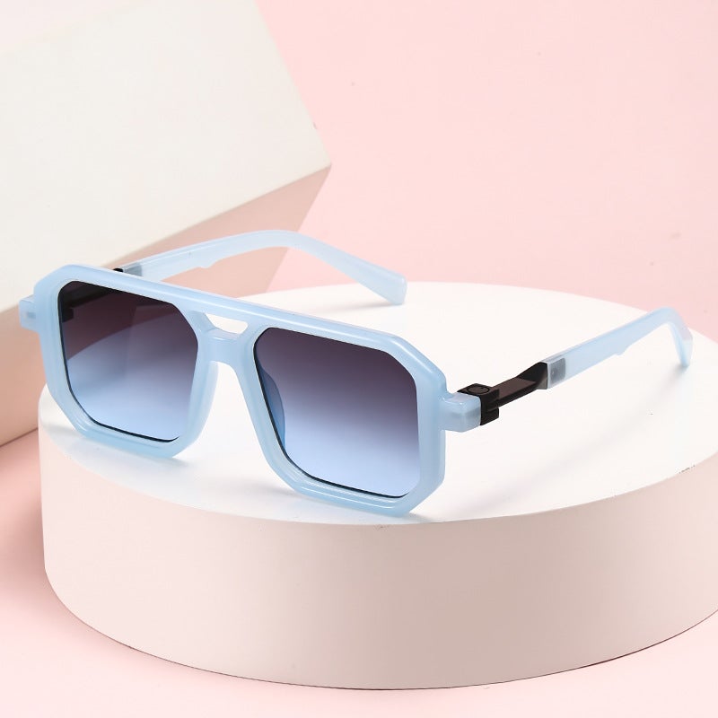 New Retro Literary Double-Beam Square High-End Sunglasses For Women Trendy Versatile Slimming Men'S Sunglasses - Image 5
