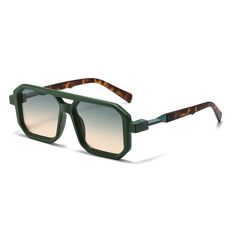 New Retro Literary Double-Beam Square High-End Sunglasses For Women Trendy Versatile Slimming Men'S Sunglasses - Image 4