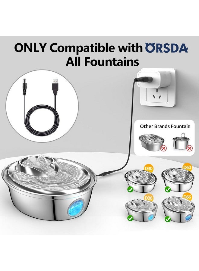 Orsda Cat Water Fountain Parts Power Cord Replacement Only For Orsda All Pet Fountains D30 / D60 / D36 / D66  Not For Other Brands Fountain - Image 2