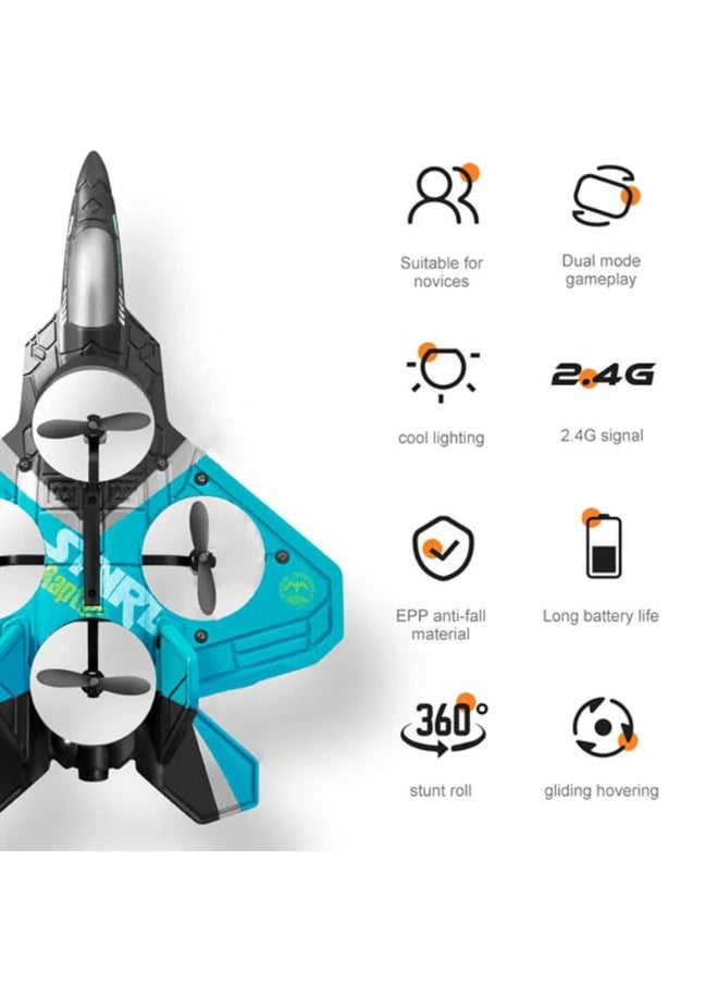 هاهاهاي طائرة V17 Jet Fighter RC - جاهزة للطيران! طائرة بدون طيار مثيرة مضادة للتصادم مع استشعار الجاذبية ، لفة 360 درجة ، مصابيح LED باردة - 2 بطاريات متضمنة للأطفال والمراهقين والكبار  - Image 3