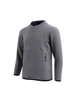 Generic Unisex Autumn Round Neck Sweatshirt Loose Casual Sportswear Gray 